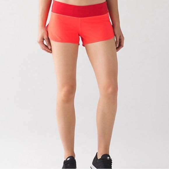 Lululemon Shorts • Size 4 • Two toned, red and orange/pink with back zipper - Picture 3 of 10